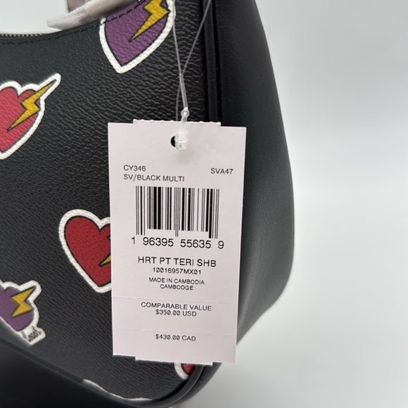 Coach Teri Shoulder Bag With Heart Bolt Print - Picture 9 of 14